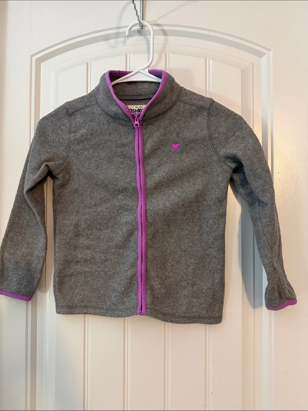 OshKosh B'gosh Gray Fleece Jacket with Pink Trim